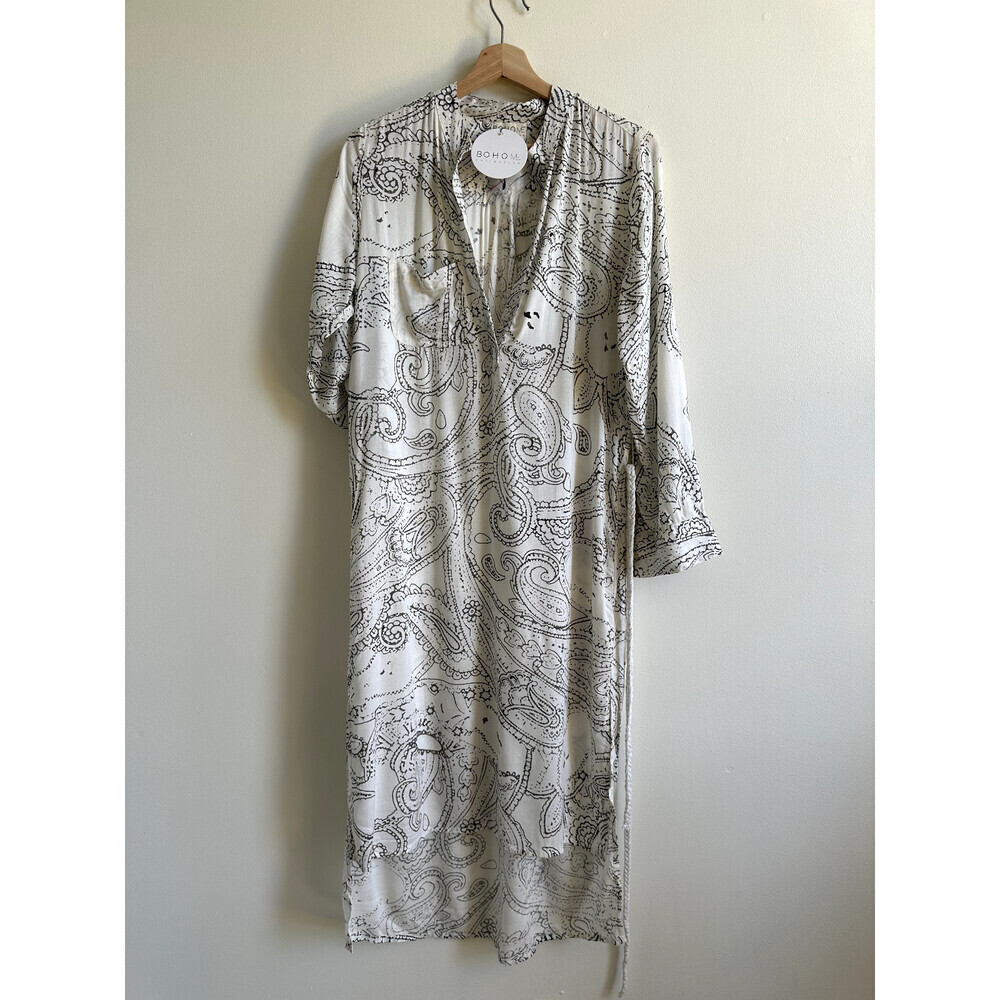 Bohome Women's White Printed High/low Shirt BEACH Dress SIZE S - Picture 2 of 12